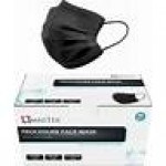 Omnitex black disposable face masks pk50